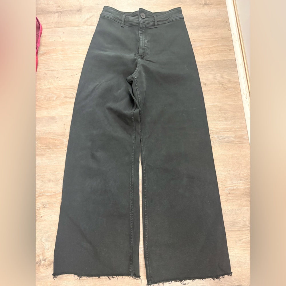 Zara black wide leg Denim Jeans 6